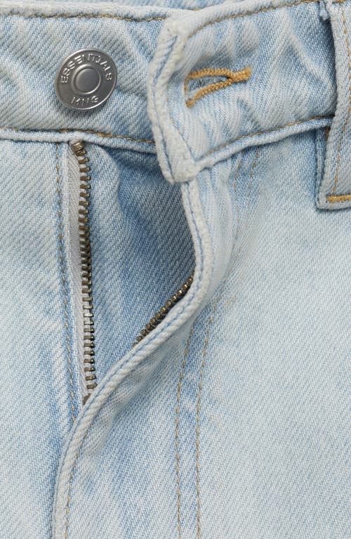 Mango Crop Tapered Jeans In Bleach Blue