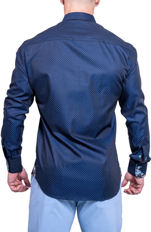 Maceoo Einstein Resistance Blue Stretch Cotton Button-up Shirt