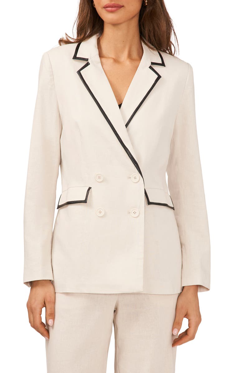Halogen<sup>®</sup> Oversize Double Breasted Linen Blend Blazer, Main, color,