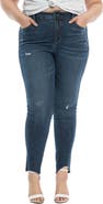 SLINK Jeans Raw Hem High Waist Skinny Jeans