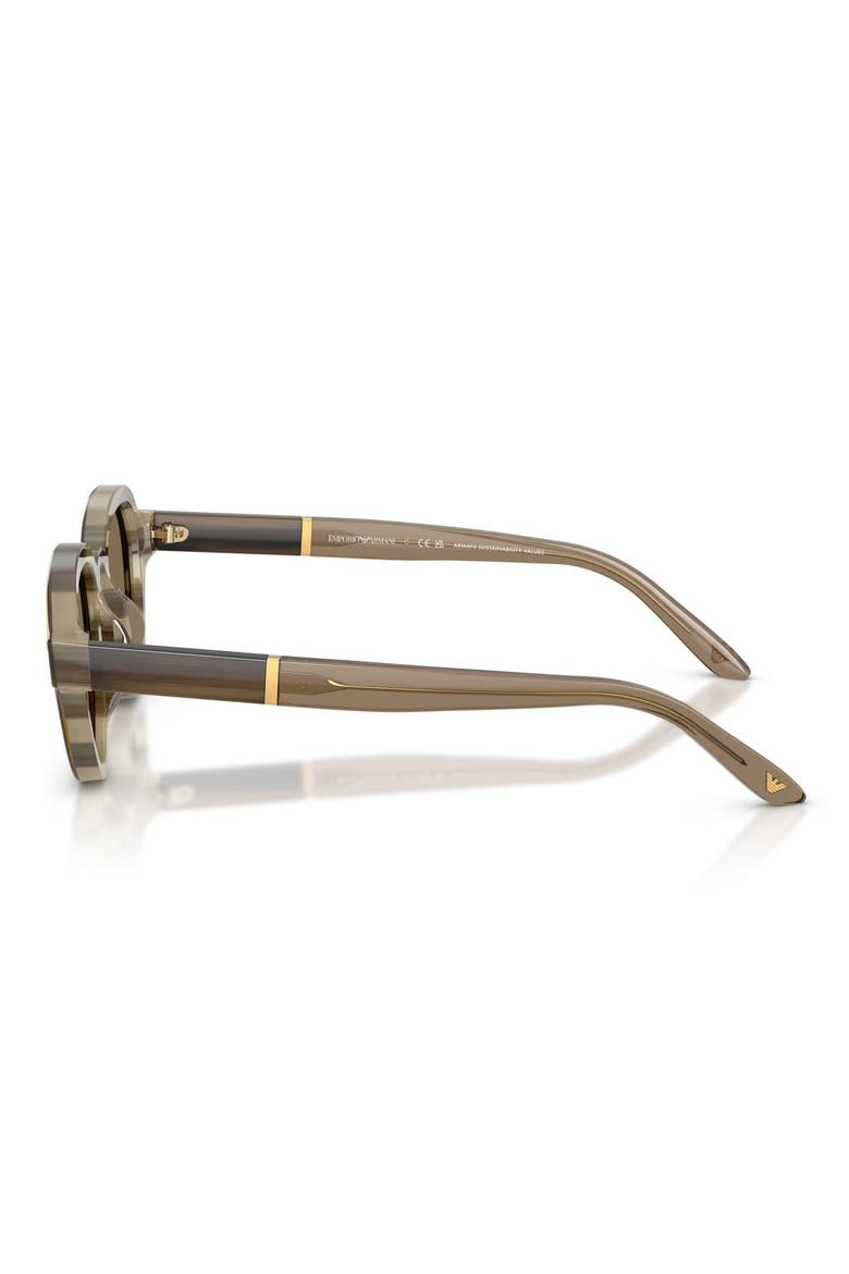 47mm Small Irregular Sunglasses, Alternate, color, BROWN ON STRIPED BEIGE