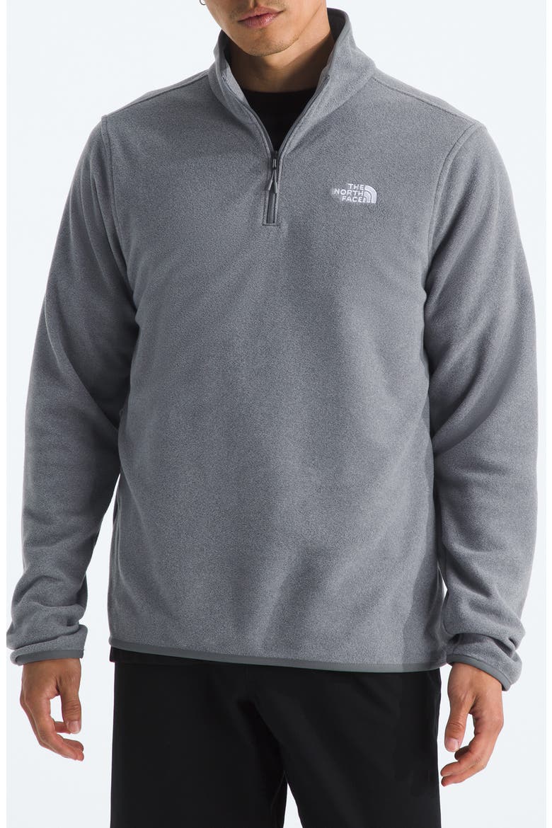 Glacier Fleece Quarter Zip Pullover, Main, color, TNF MID GREY HEATHER