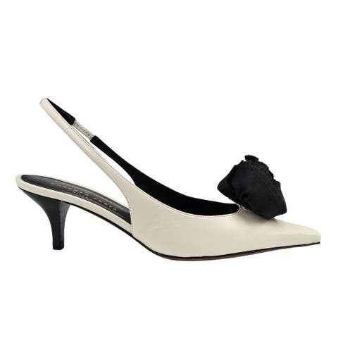 x Roberto Festa Istinya Flower Leather Slingback Kitten Heel