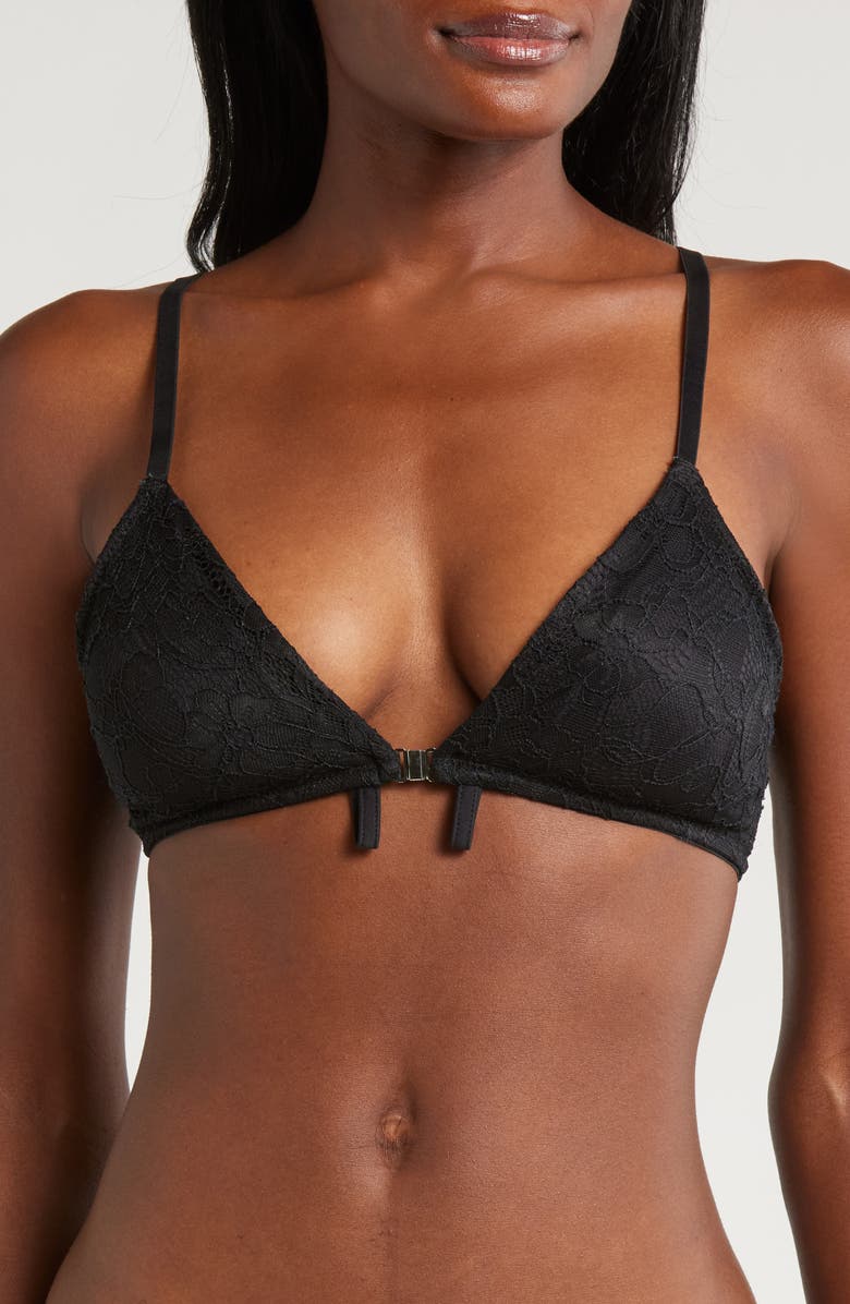 Liberare The Convertible Plunge Front Close Adaptive Bralette, Main, color, Black