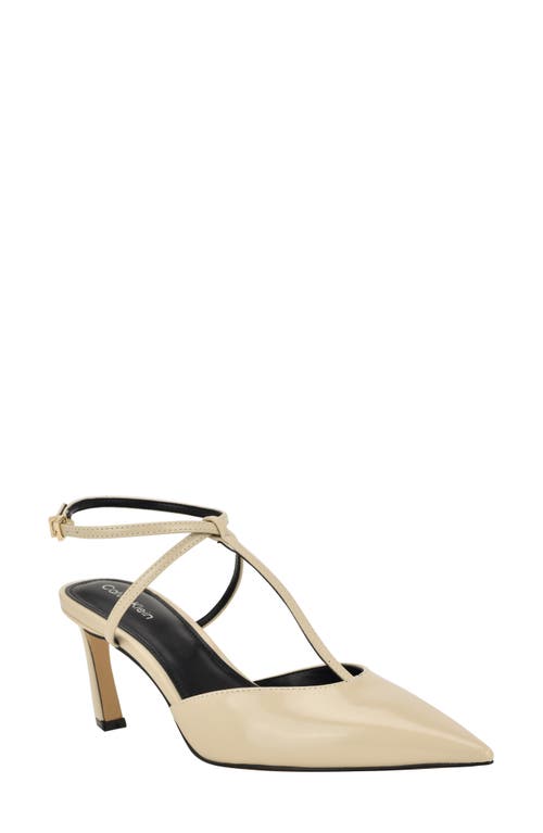 Calvin Klein Avriel 2 Ankle Strap Pump In White