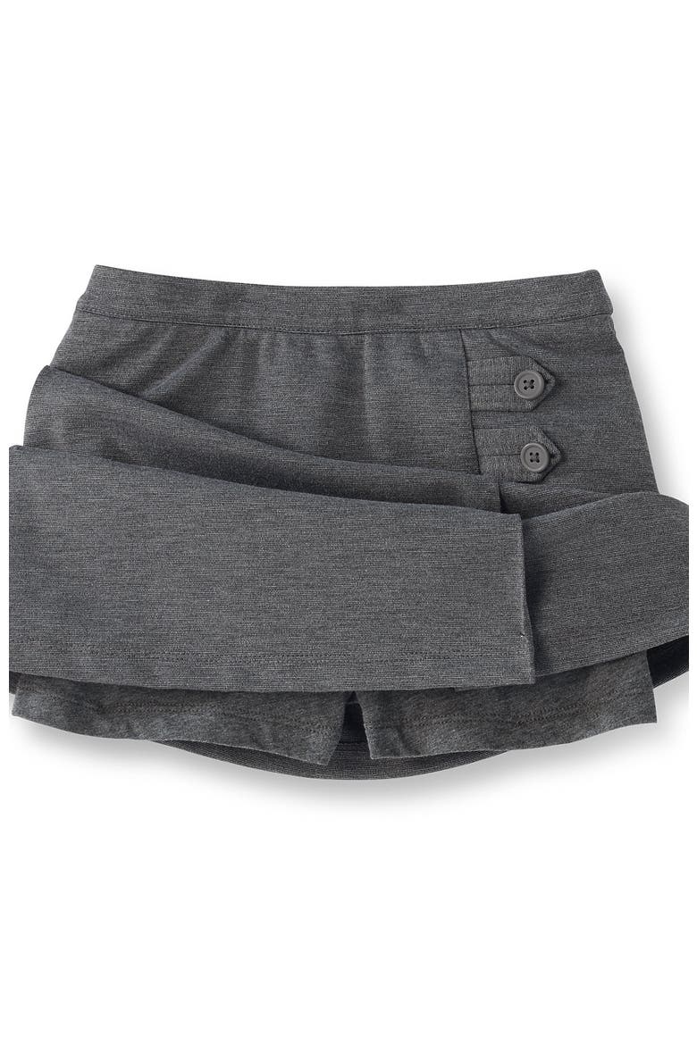 Girls Ponte A Line Skort Above the Knee, Alternate, color, Charcoal Heather