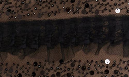 DRESS THE POPULATION DRESS THE POPULATION GUINEVERE SEQUIN RUFFLE GOWN