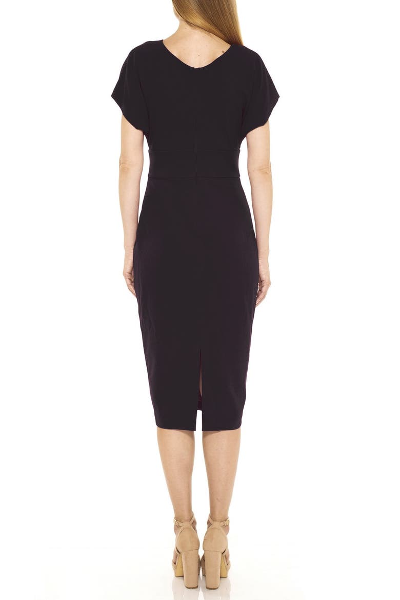 Naomi Drape Sheath Dress, Alternate, color, BLACK