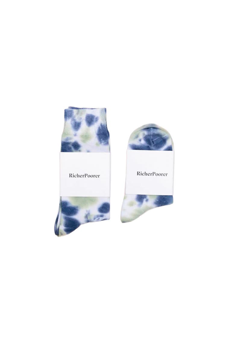 Men's Tie Dye Crew Sock, Alternate, color, Vintage Indigo Aloe Tie Dye