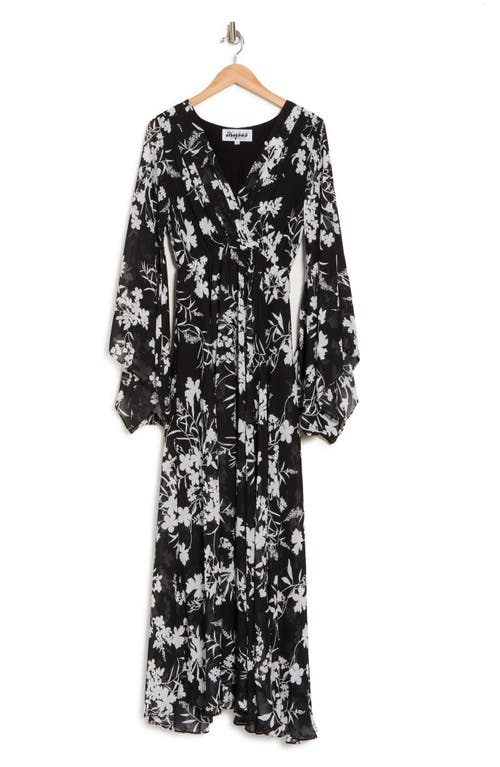 Meghan La Sunset Long Sleeve Maxi Dress In Black