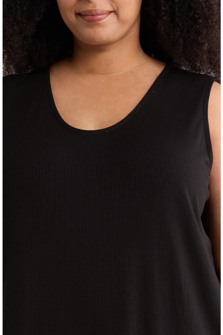 Rib Knit Tank Midi Dress, Alternate, color, BLACK