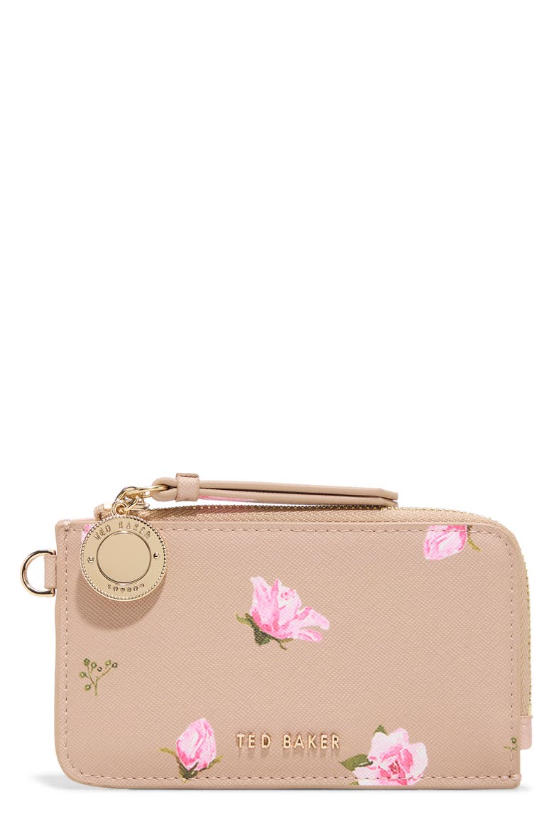 Lulu Card Case, Main, color, DITSY PINK FLOWER GINGER ROOT