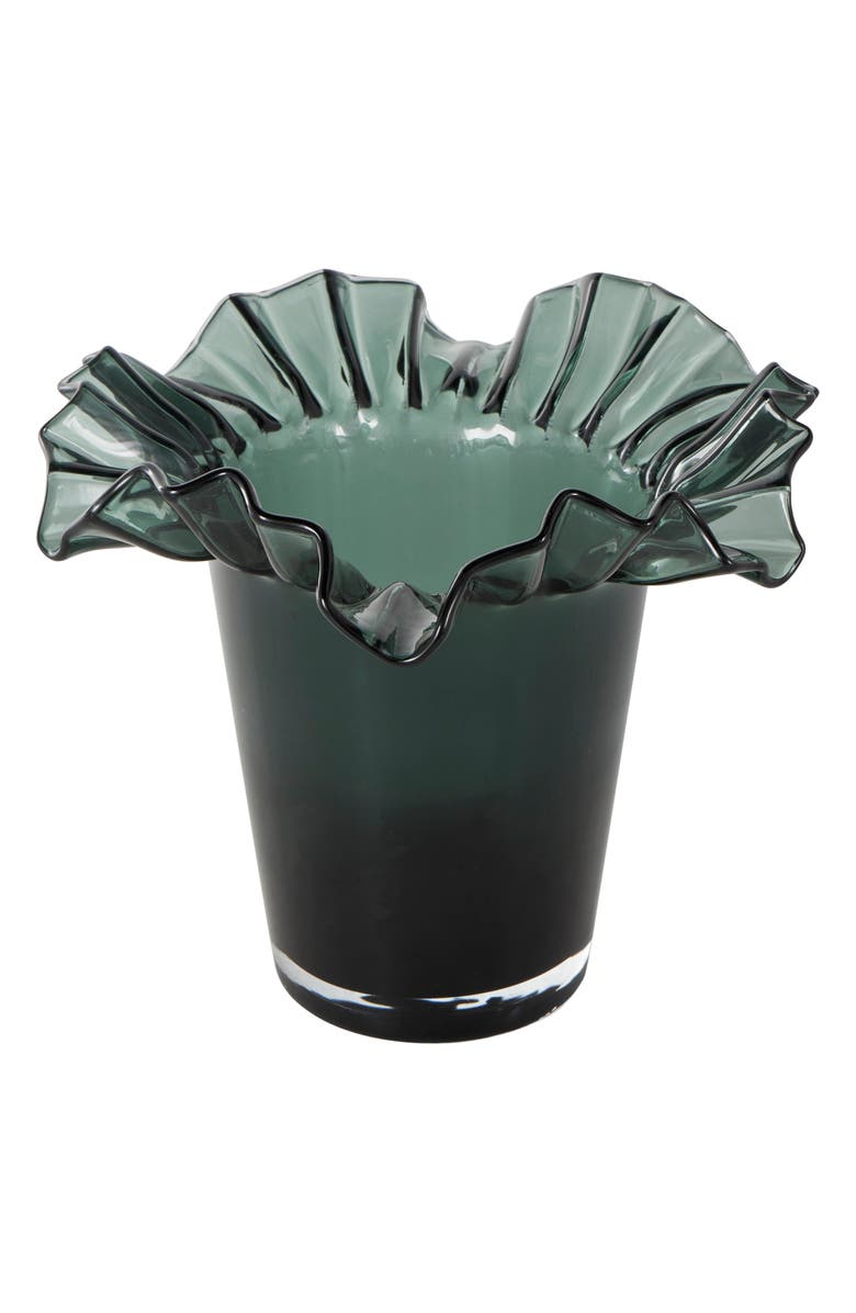 VIVIAN LUNE HOME Green Glass Vase, Alternate, color,