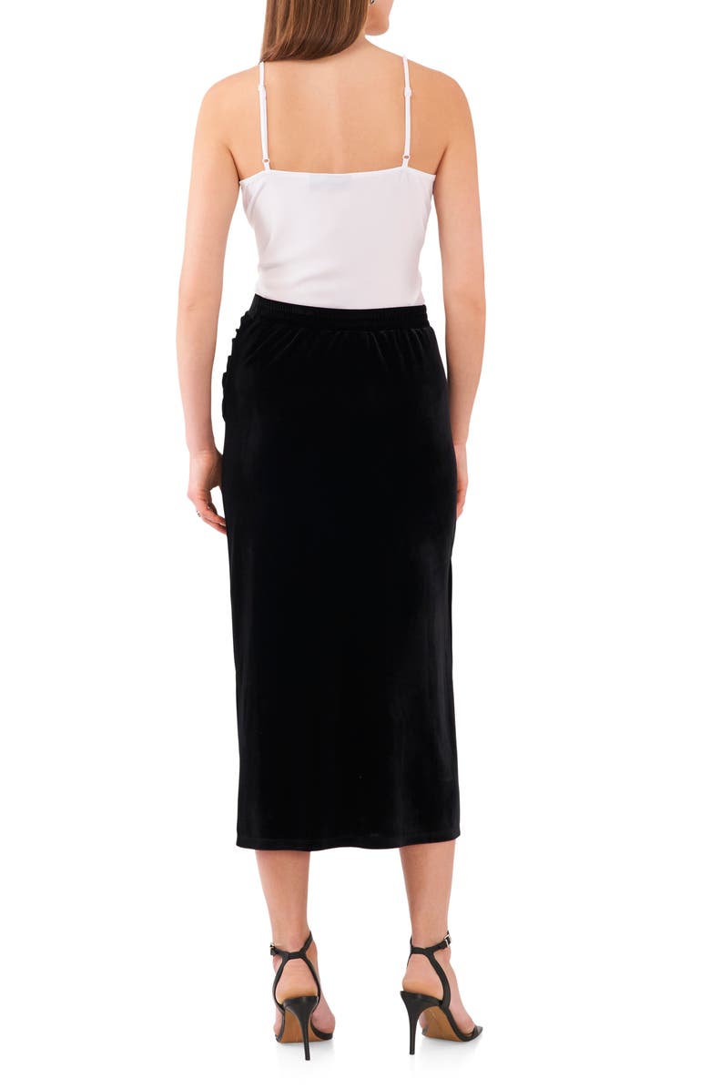 Vince Camuto Ruched Velvet Midi Skirt, Alternate, color, 