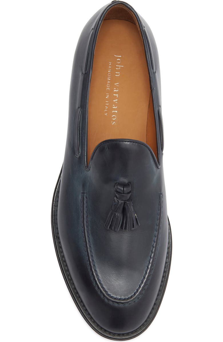 John Varvatos Barrow Leather Tassel Loafer, Alternate, color, Charcoal