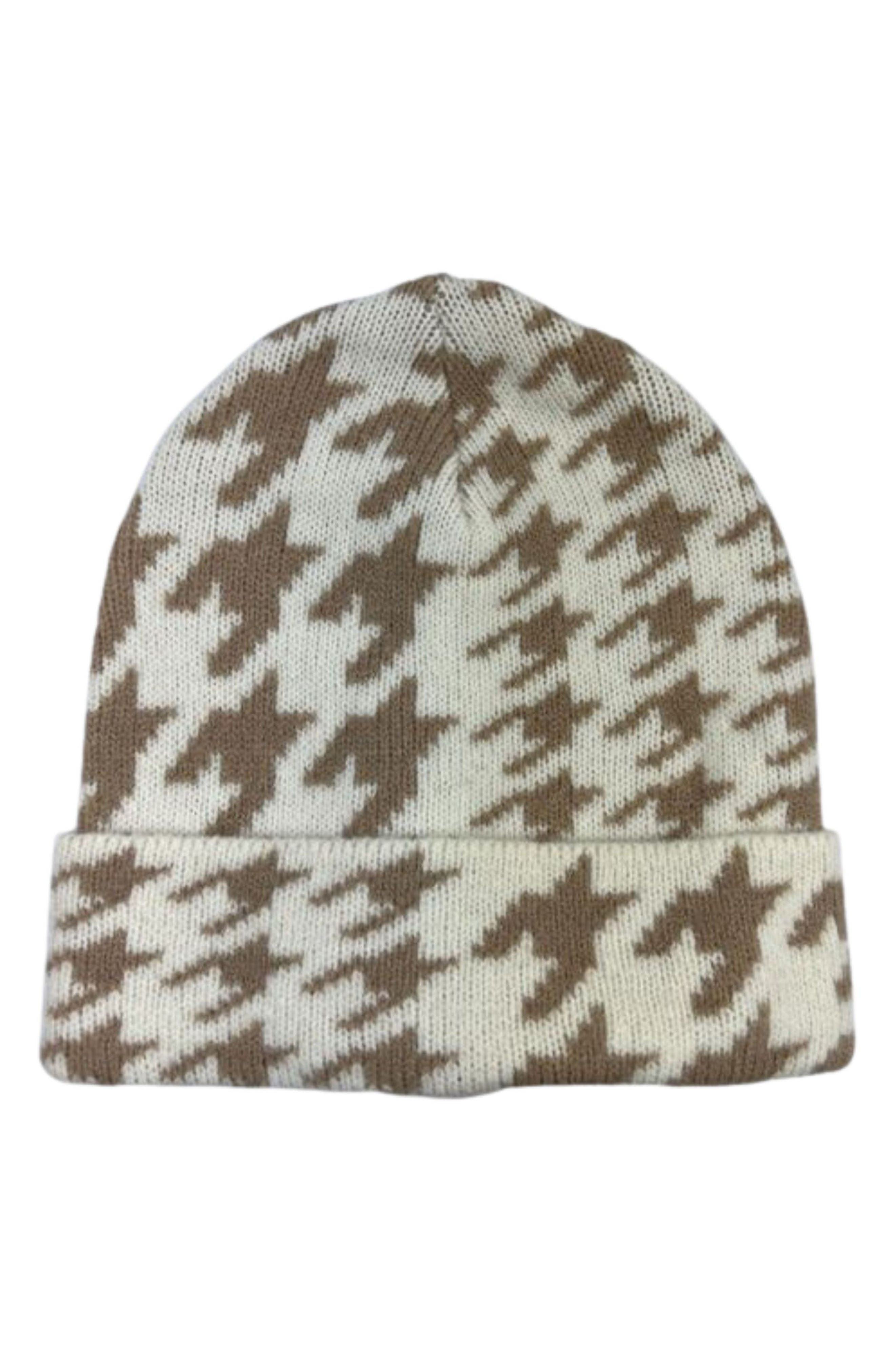 MARCUS ADLER Houndstooth Cuff Beanie