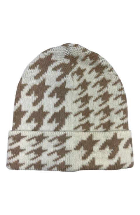 Houndstooth Cuff Beanie