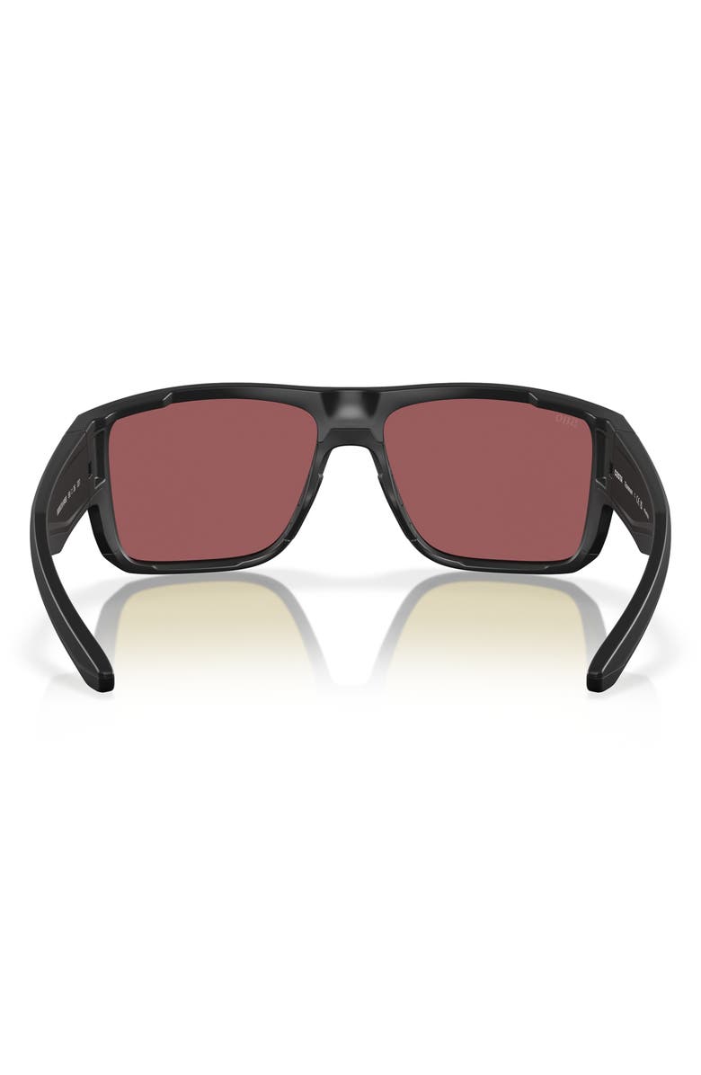 Costa Del Mar Taxman 59mm Polarized Square Sunglasses, Alternate, color, Matte Black/ Gold Mirror