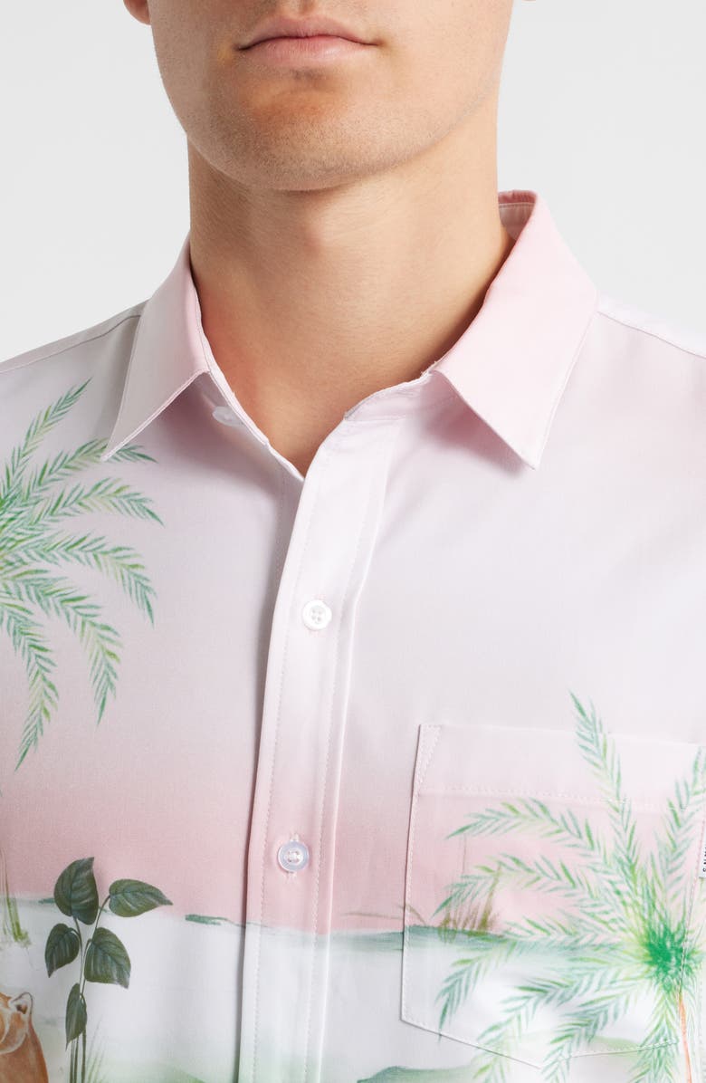 MAVRANS Palm Beach Wallpaper Weekend Button-Up Shirt, Alternate, color, Pink
