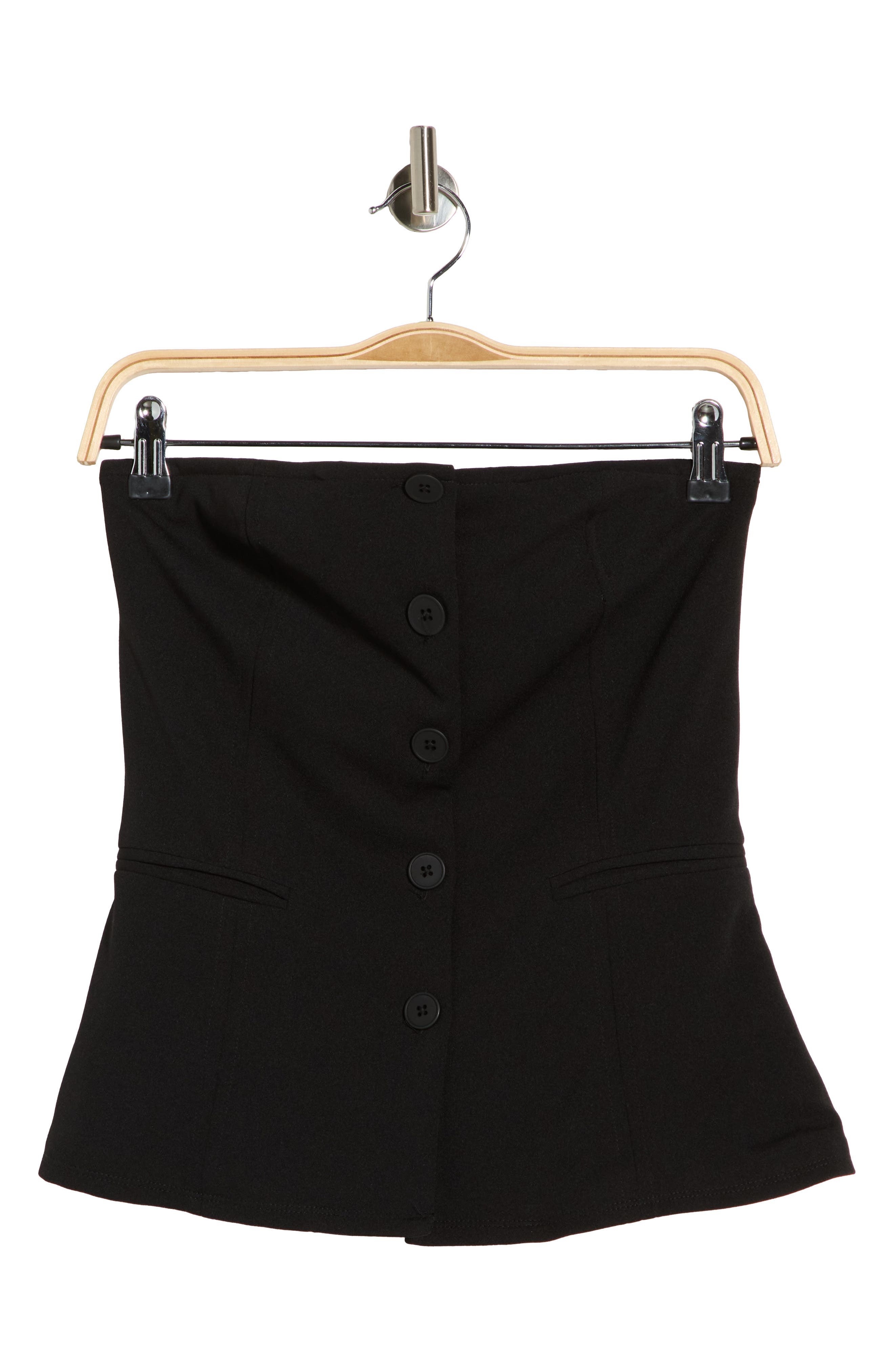 Madden Girl Button Front Strapless Top