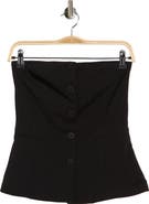 Madden Girl Button Front Strapless Top