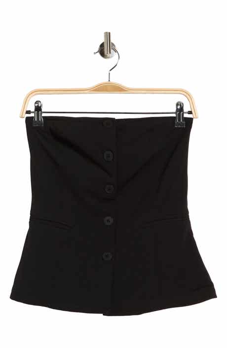 Madden Girl Button Front Strapless Top