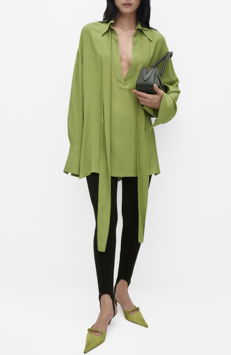 MANGO Tie Neck Chiffon Top, Main, color, 