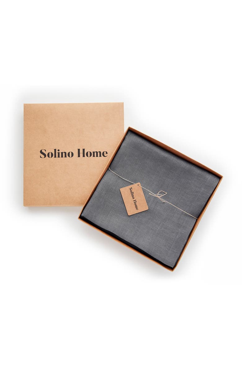 Solino Home Linen Sheer Curtain with Light Filtering Rod Pocket Curtain for Living Room, Bedroom, Alternate, color, Charcoal