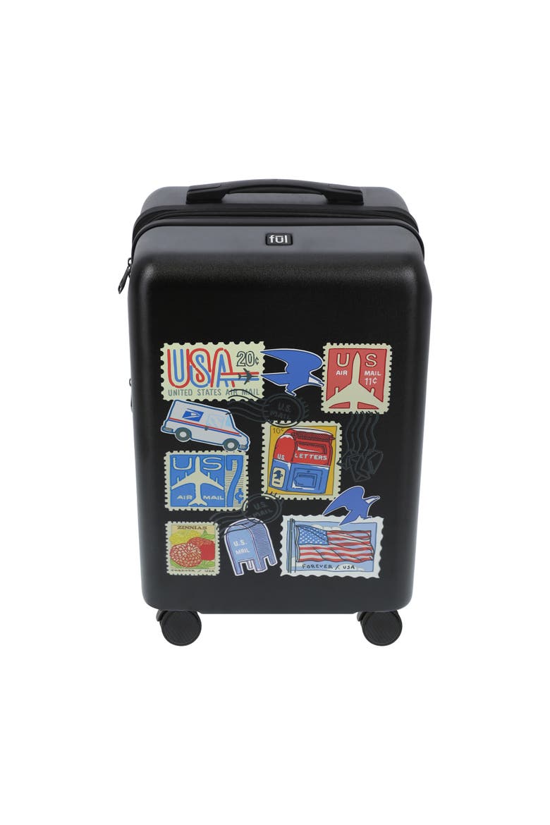 USPS 22.5" CARRY-ON LUGGAGE, Alternate, color, BLACK