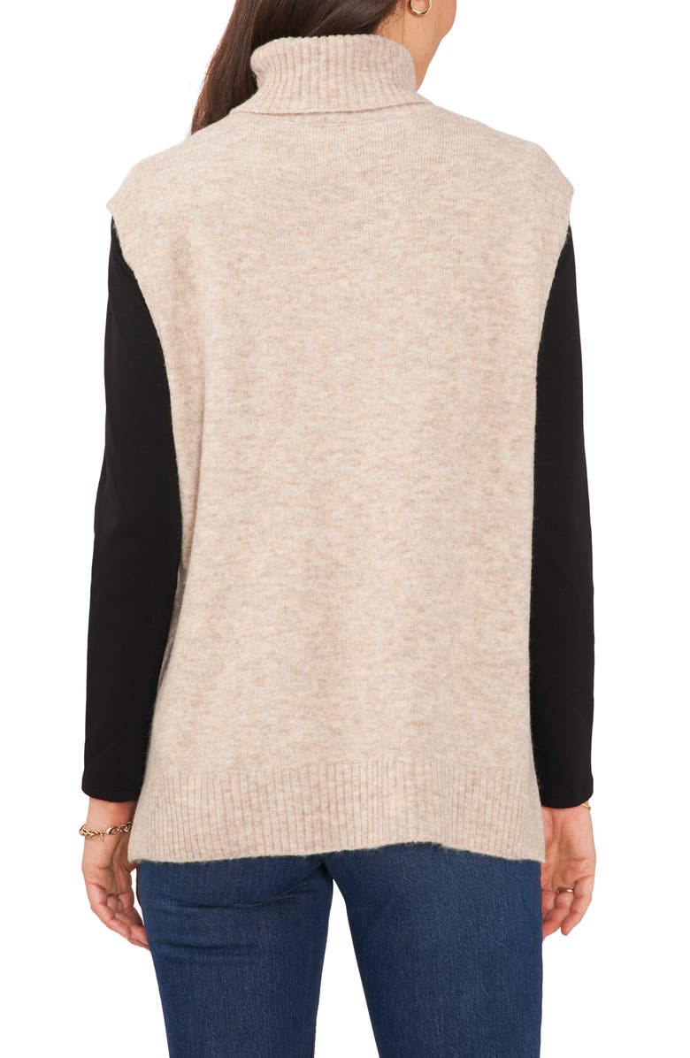 1.STATE Turtleneck Cable Knit Sweater Vest, Alternate, color, 