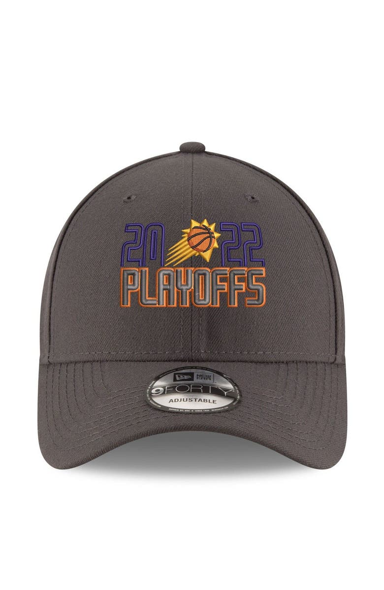 New Era Men's New Era Gray Phoenix Suns 2022 NBA Playoffs Bubble Letter 9FORTY Adjustable Hat, Alternate, color, 