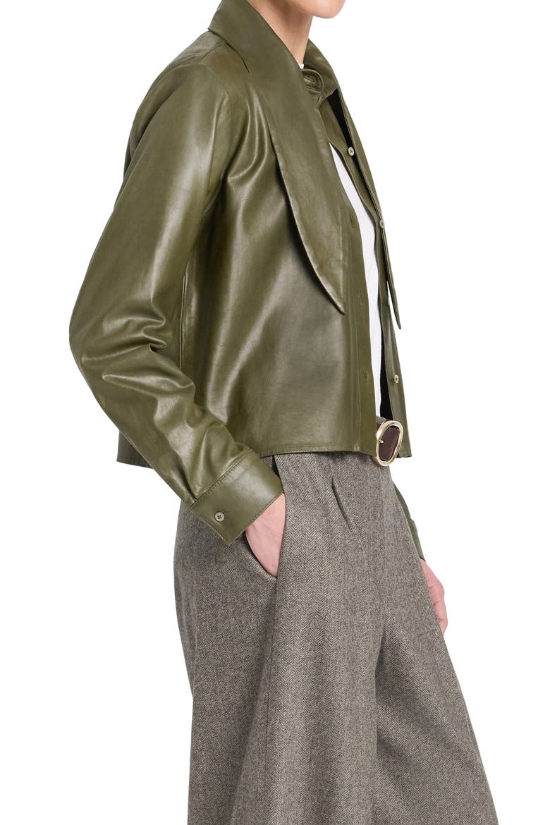 Tied Up in You Leather Shirt, Alternate, color, BEETLE