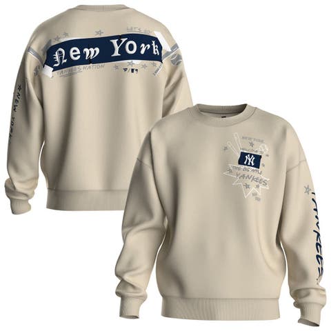 Women's Fanatics  Beige New York Yankees Graffiti Fleece Sweatshirt