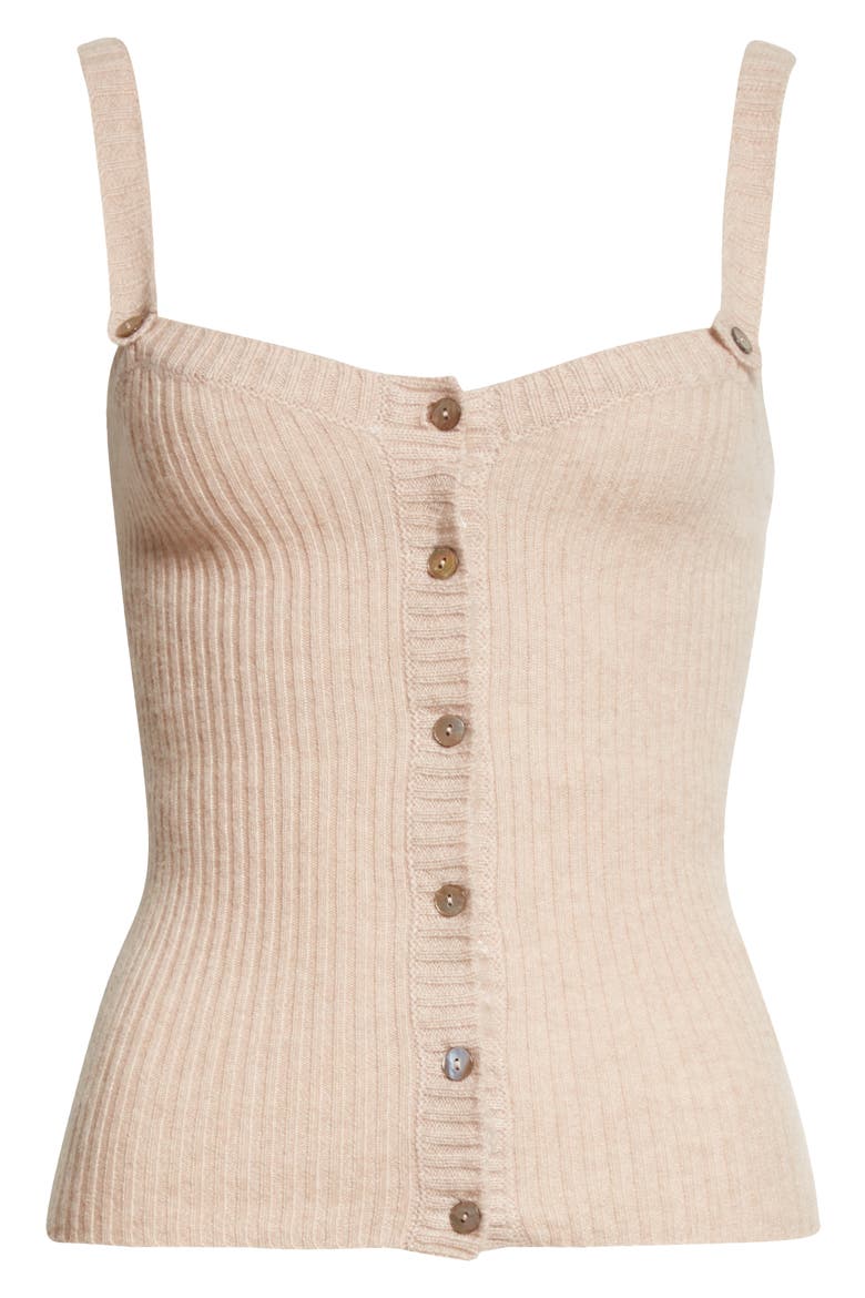 Stella Button-Up Cashmere Tank, Alternate, color, DUSTY ROSE