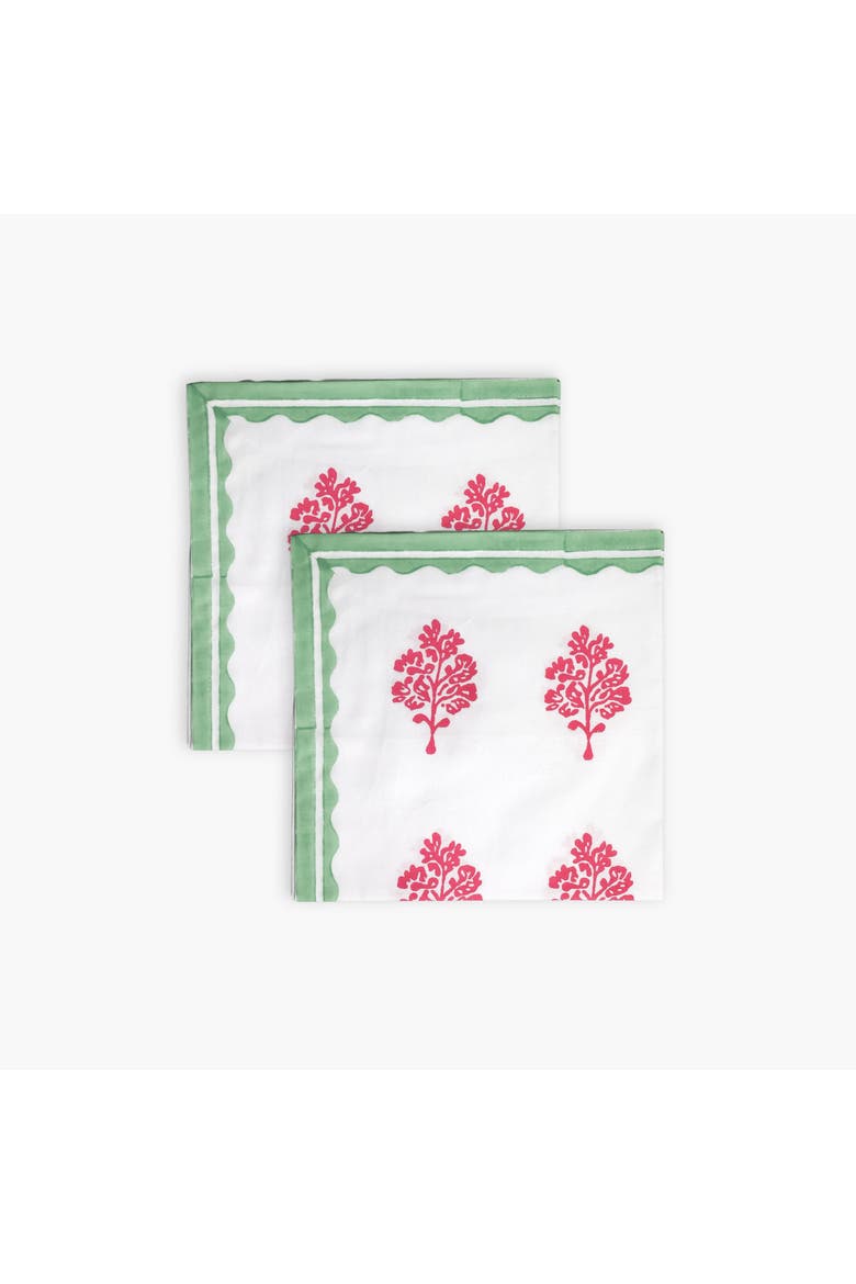 Sara - Pure Cotton Table Napkin Set of 2, Main, color, Pink