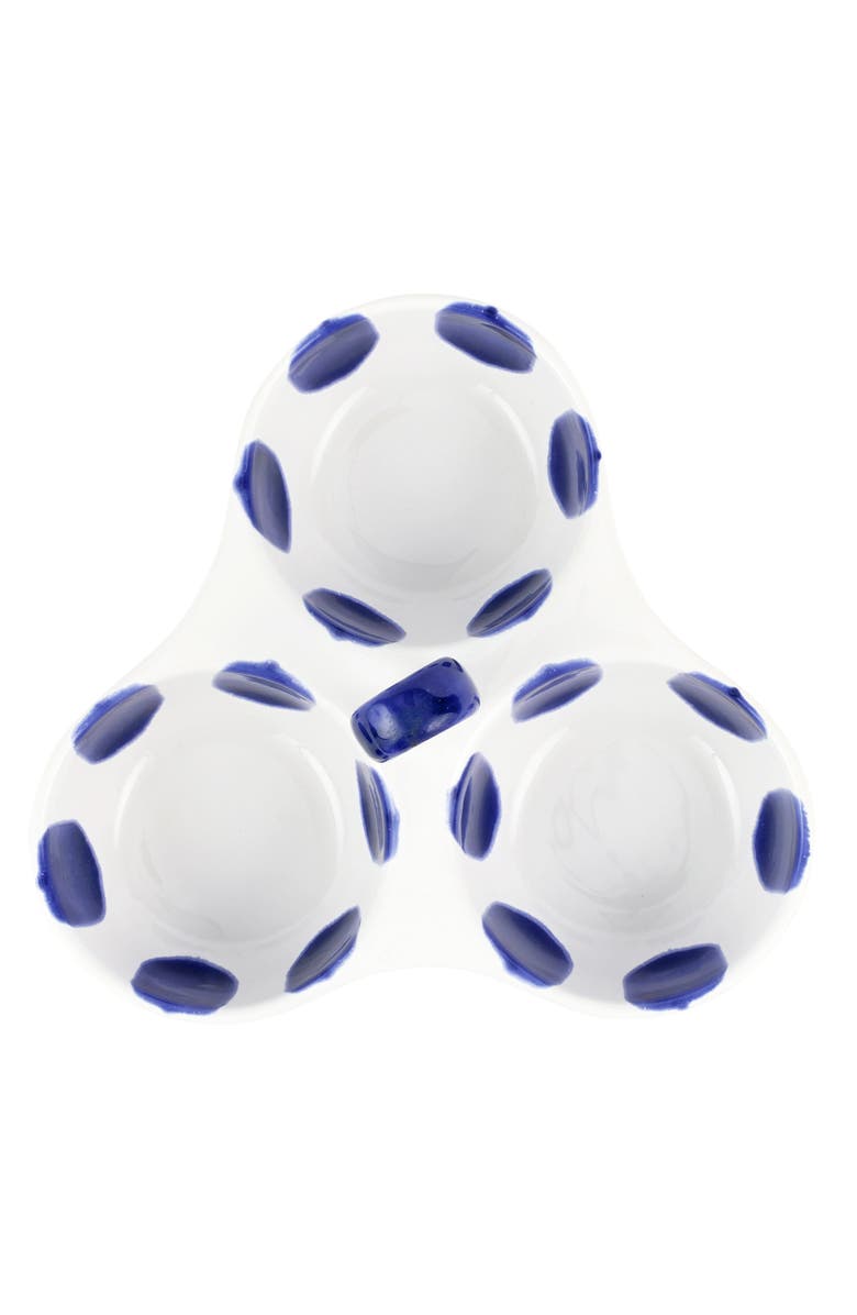 VIETRI Santorini Dot Three-Part Server, Alternate, color, Blue