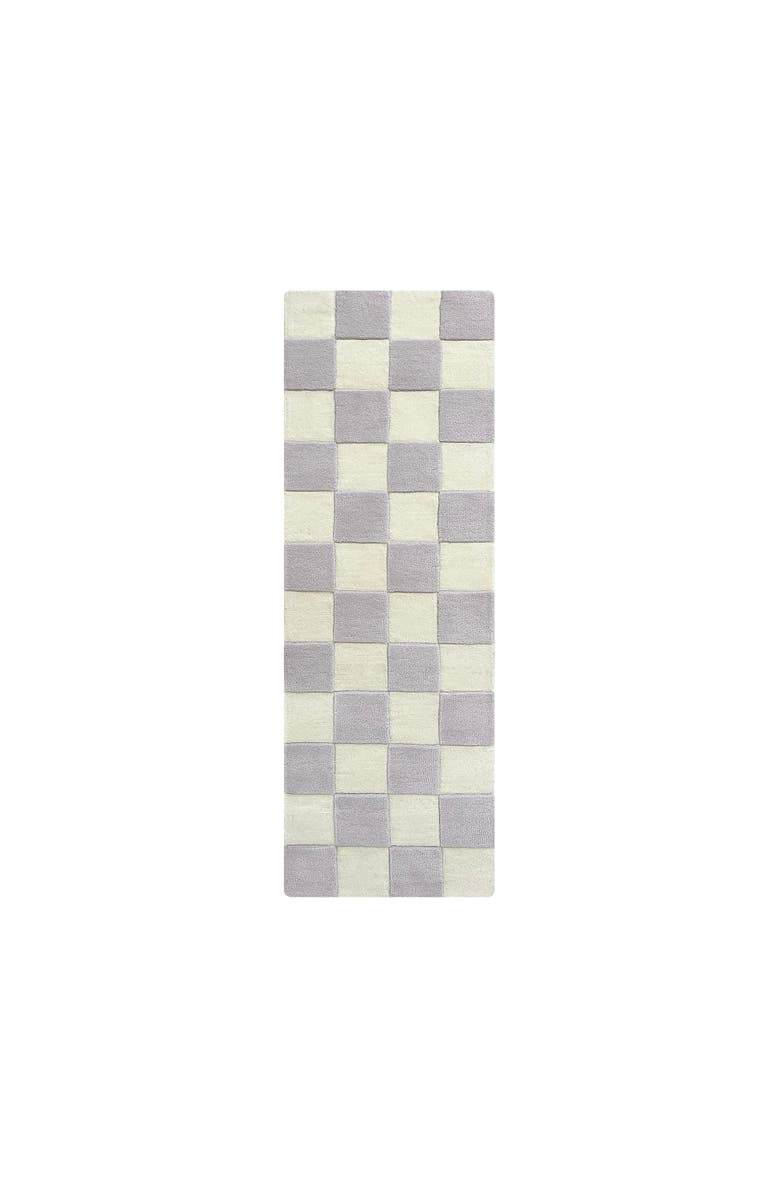 Maison Deux Checkerboard Rug, Main, color, Lilac / White