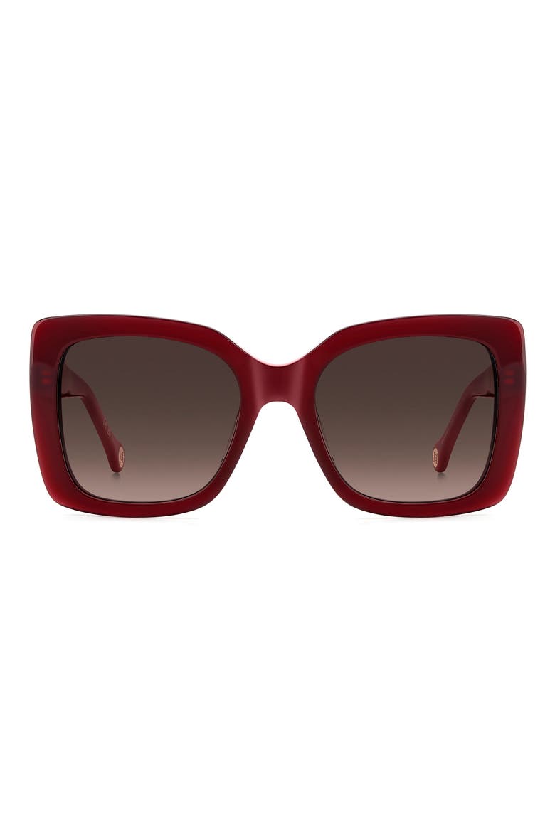 54mm Gradient Square Sunglasses, Main, color, BURGUNDY/ BROWN SF