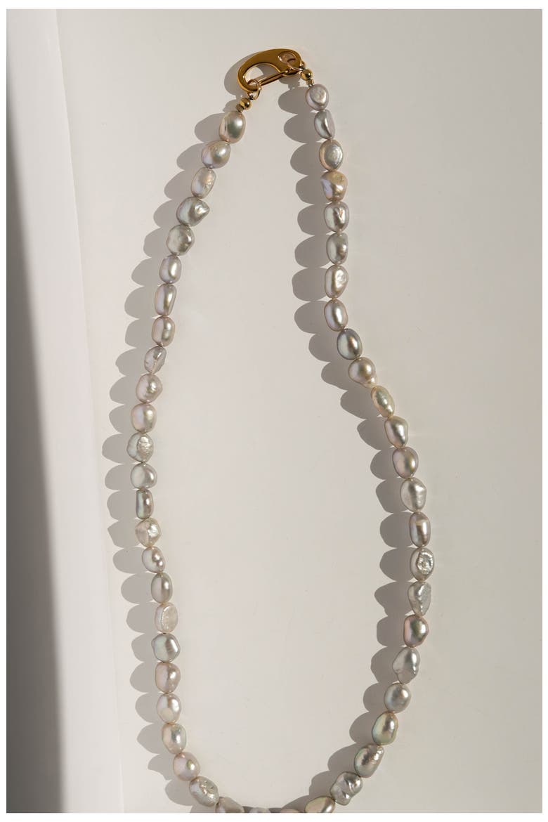 Classy Cultured Pearl Necklace, Alternate, color, GOLD