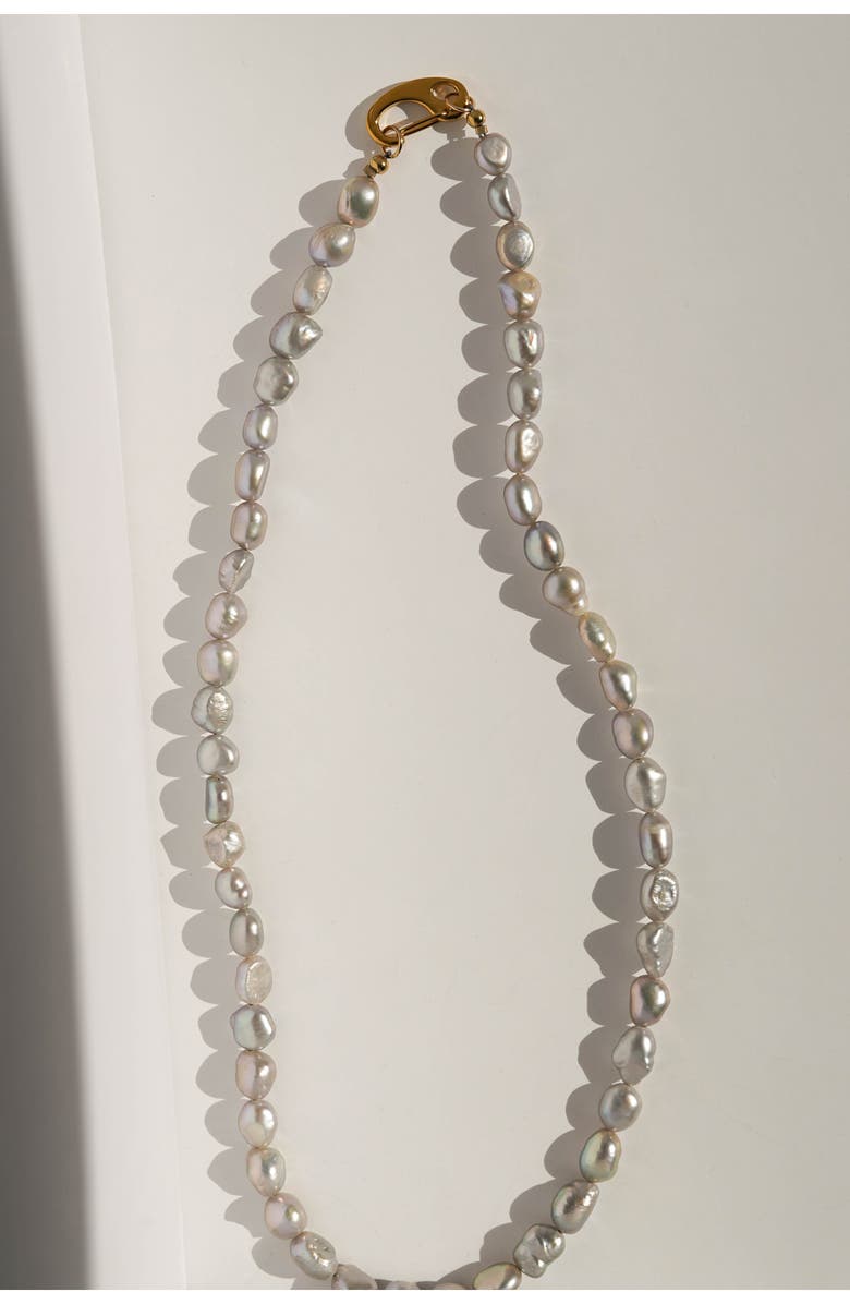 KOZAKH Classy Cultured Pearl Necklace, Alternate, color, Gold