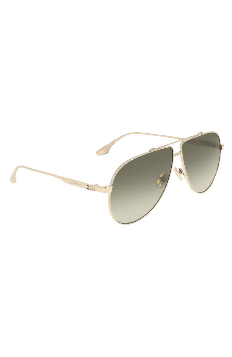 Victoria Beckham 63mm Buckle Aviator Sunglasses, Alternate, color, Gold