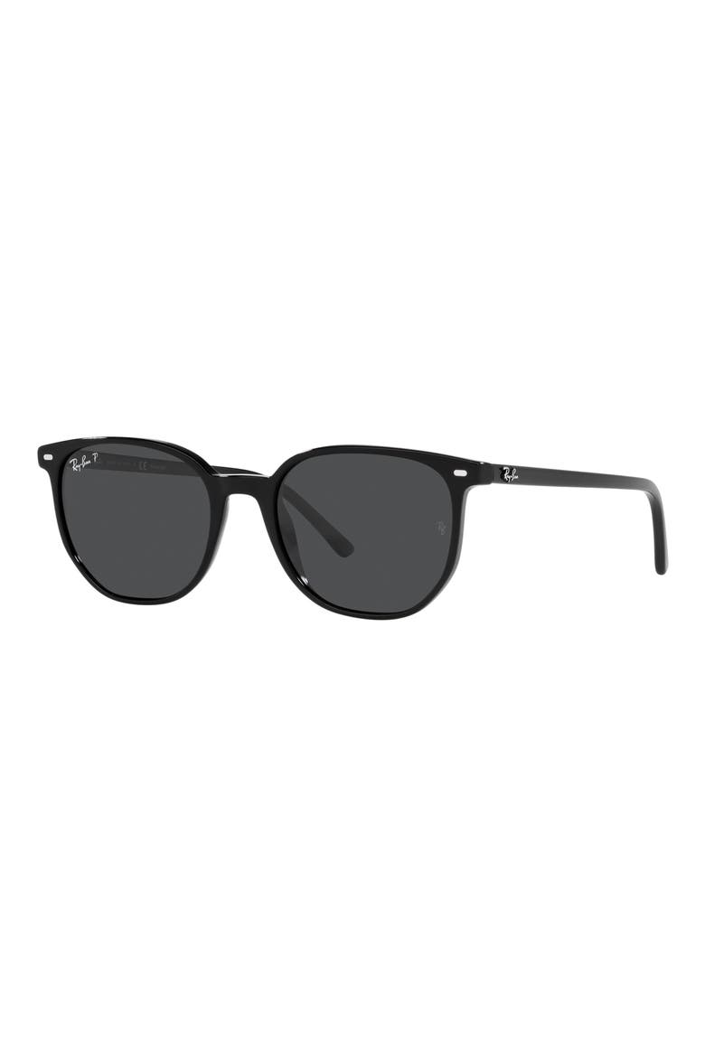 54mm Polarized Square Sunglasses, Alternate, color, BLACK