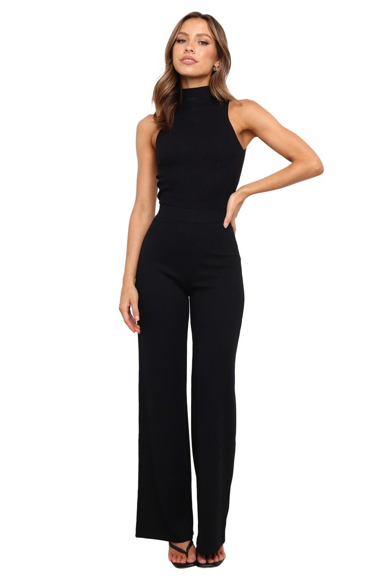Runie Mock Neck Sleeveless Rib Top, Alternate, color, BLACK