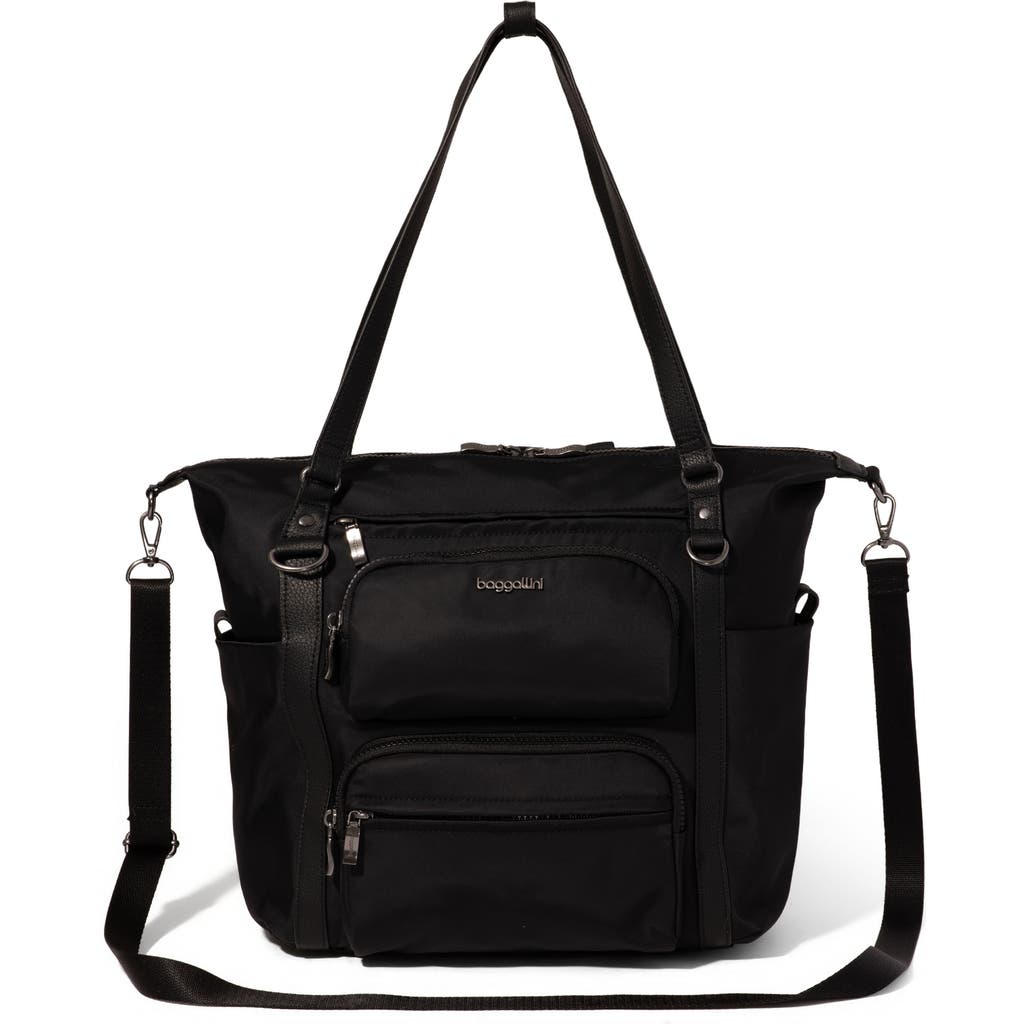 Baggallini Nolita Small Convertible Backpack In Black Twill