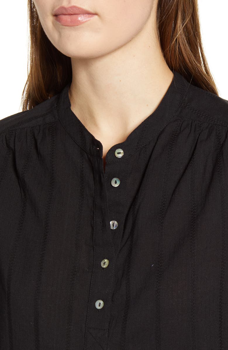 Lucky Brand Mixed Weave Button Front Top, Alternate, color, 