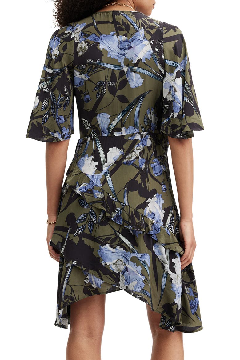 Meagan Floral Print Wrap Dress, Alternate, color, DEEP KHAKI GREEN