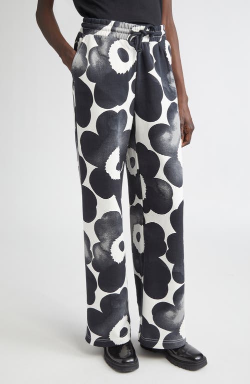 Marimekko Unikko Floral French Terry Sweatpants In Black