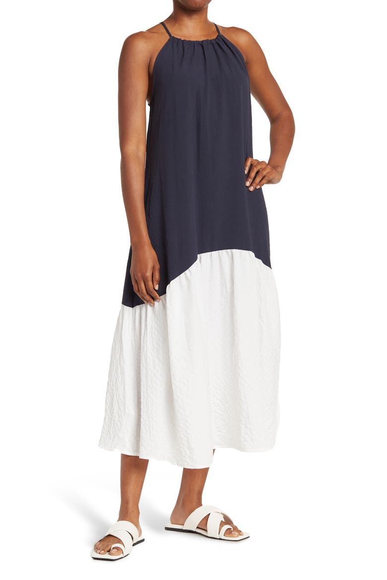 Pasitano Two-Tone Dress, Main, color, NAVY