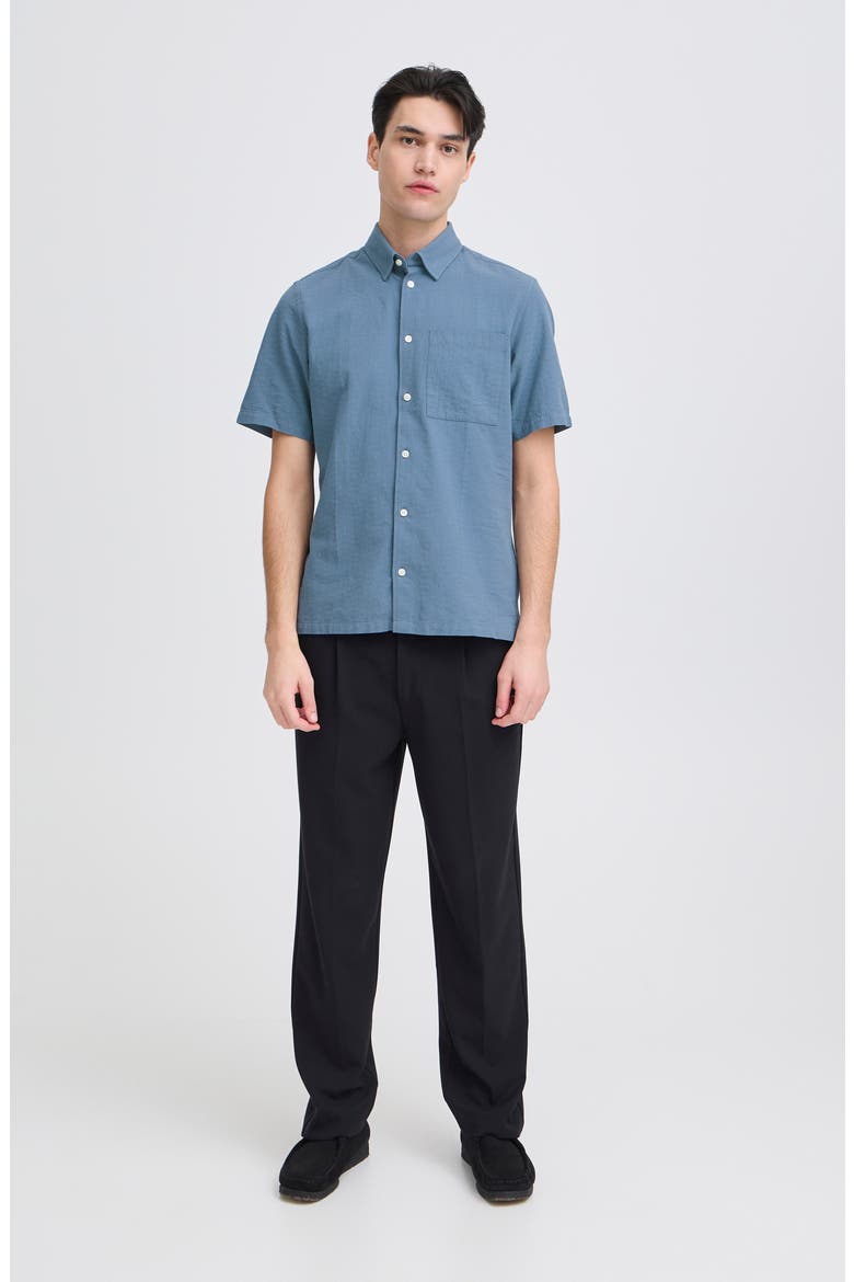 Regular Fit Short Sleeve Button-Up Shirt, Alternate, color, BERING SEA