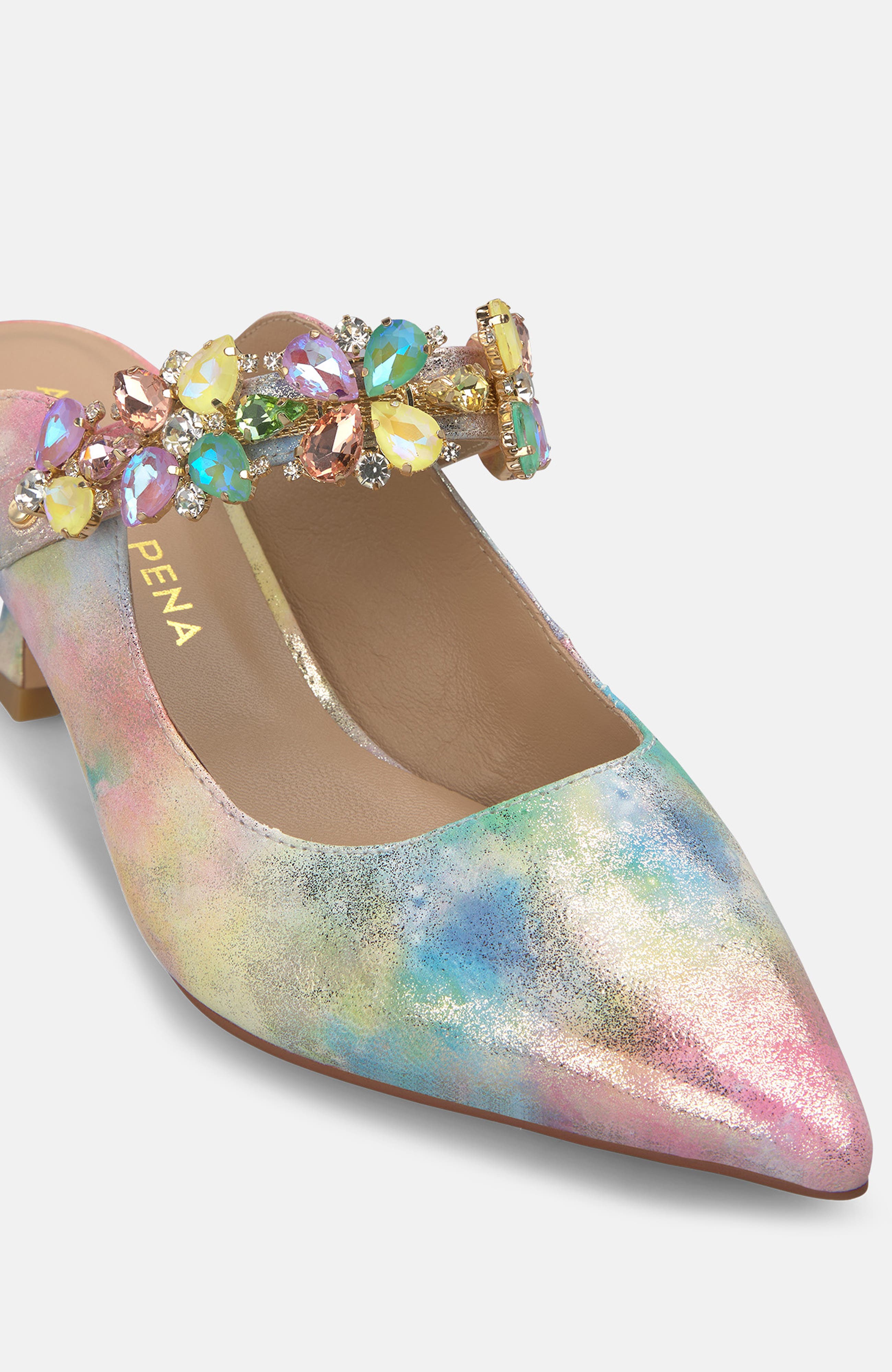 Slingback Pumps with Rhinestone Strap, Alternate, color, Pink